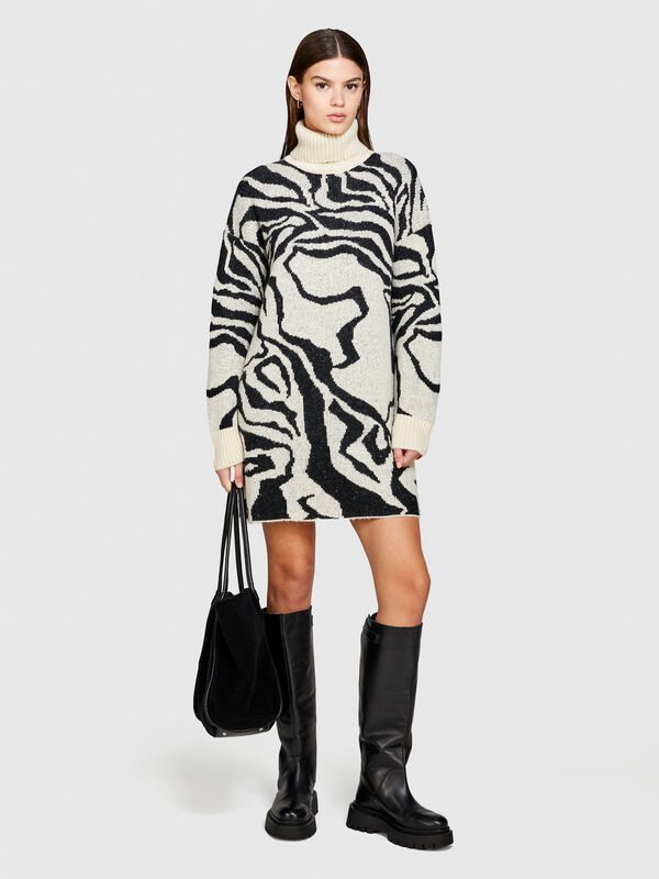 Zebra knit dress