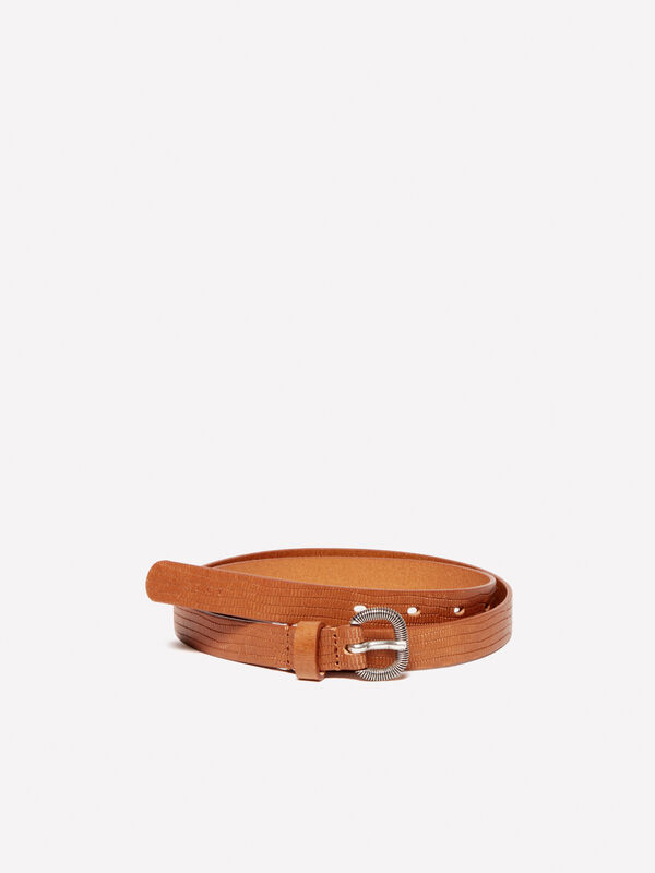 Thin belt in 100% leather - women's belts | Sisley