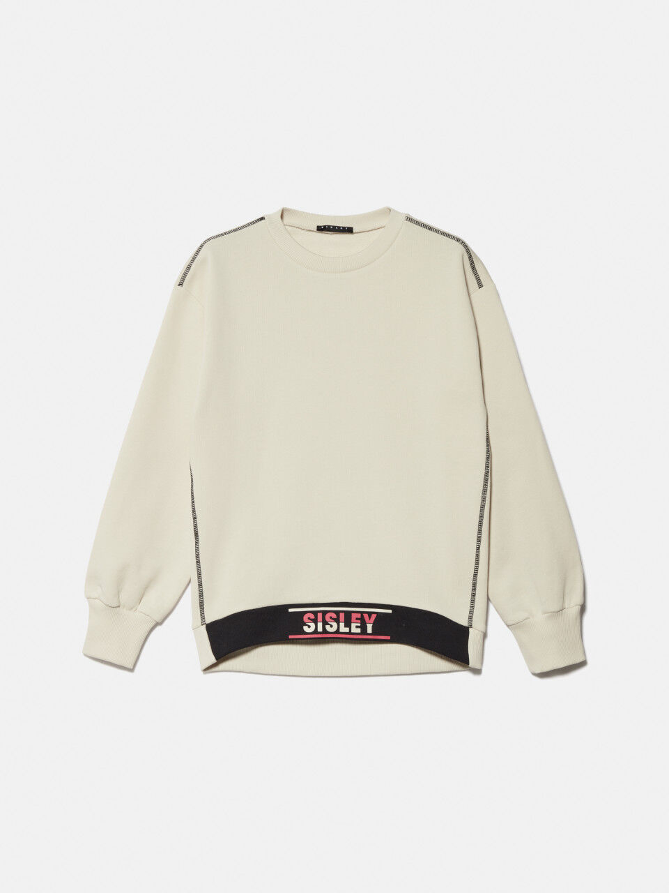 Pullover sweatshirt with logoed elastic