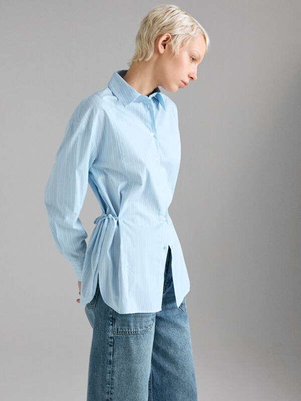 Striped shirt with laces - women's shirts | Sisley