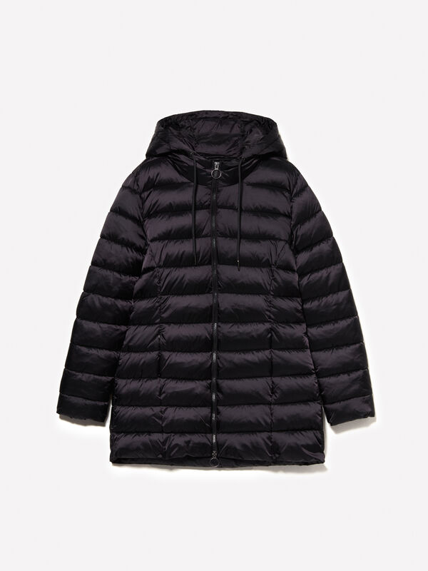 Padded jacket in black nylon - women's puffer jackets and coats | Sisley