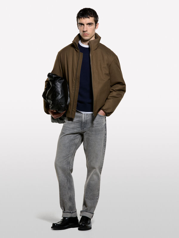 Crew neck sweater in wool blend - men's crew neck sweaters | Sisley