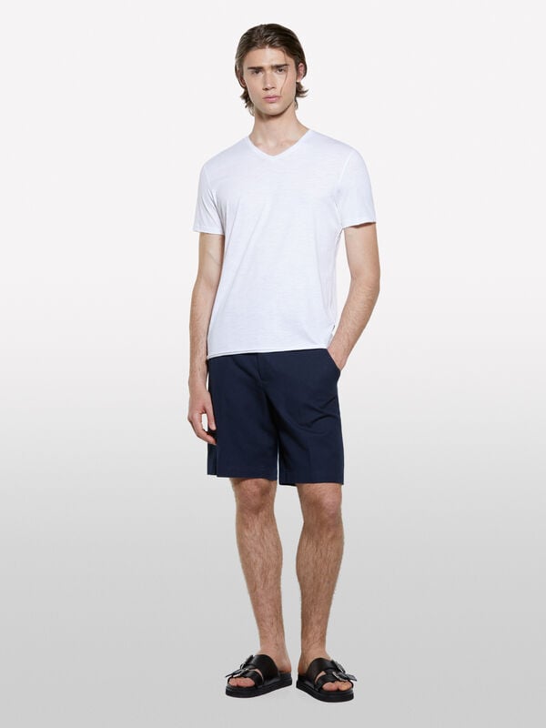 Dark blue regular fit bermudas - men's shorts | Sisley