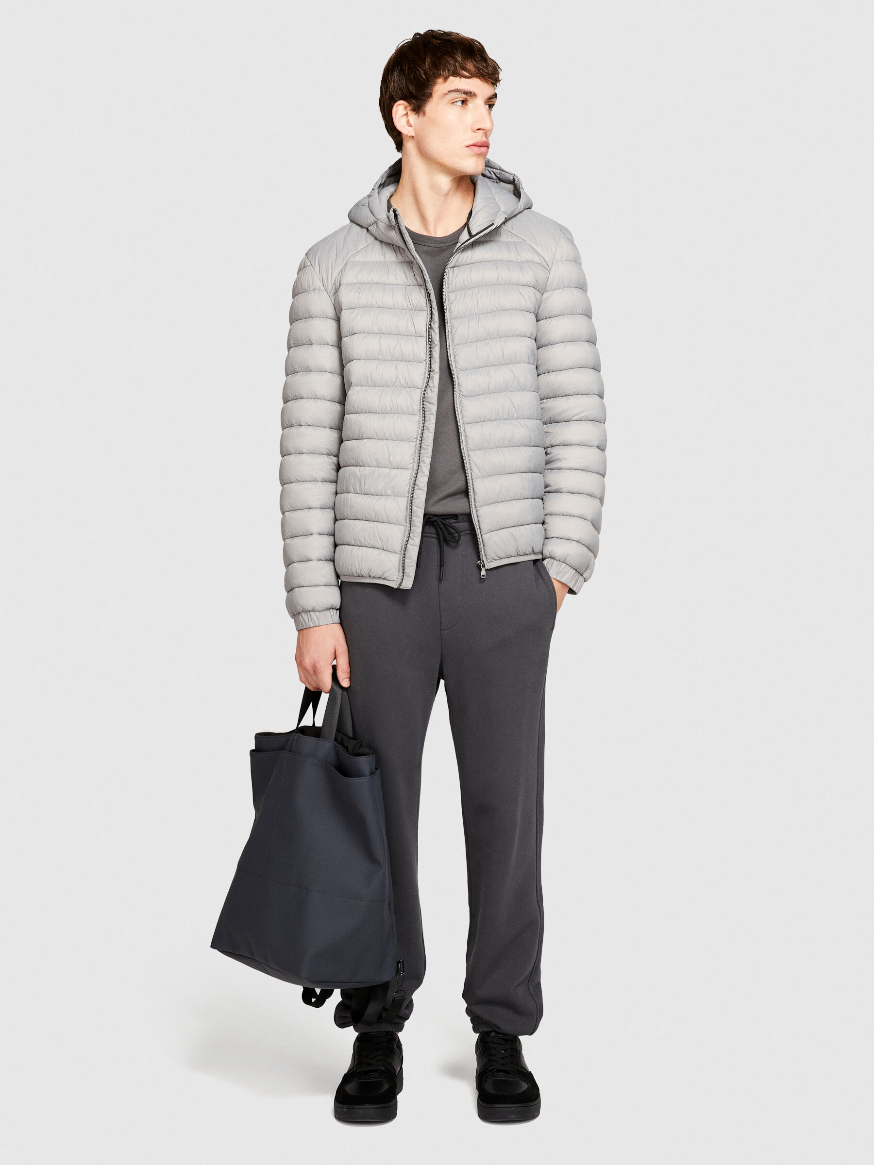 Padded jacket with hood Dove Gray Sisley