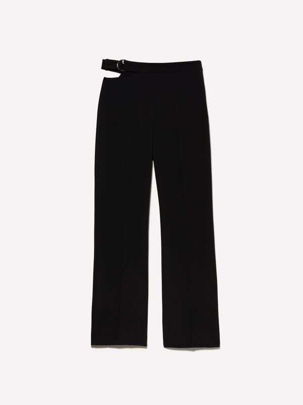 Black trousers with chain Black trousers with chain - women's slim fit trousers | Sisley