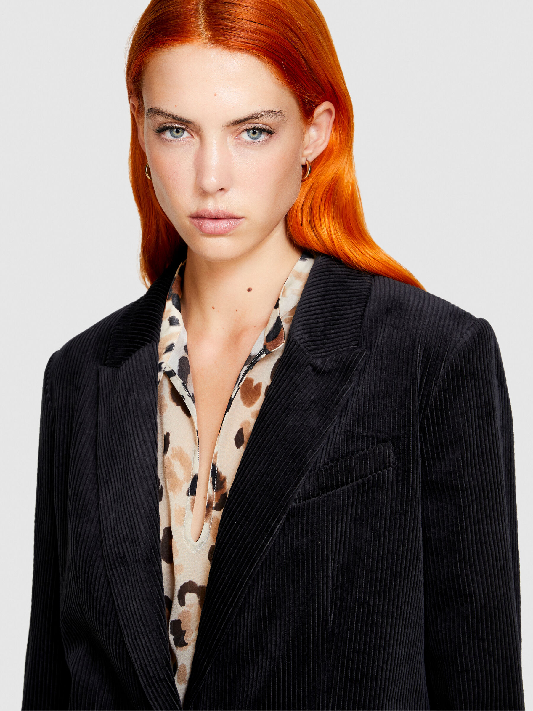 Womens black corduroy blazer on sale