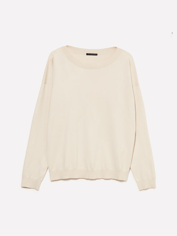 Beige boat neck top - women's boat neck sweaters | Sisley