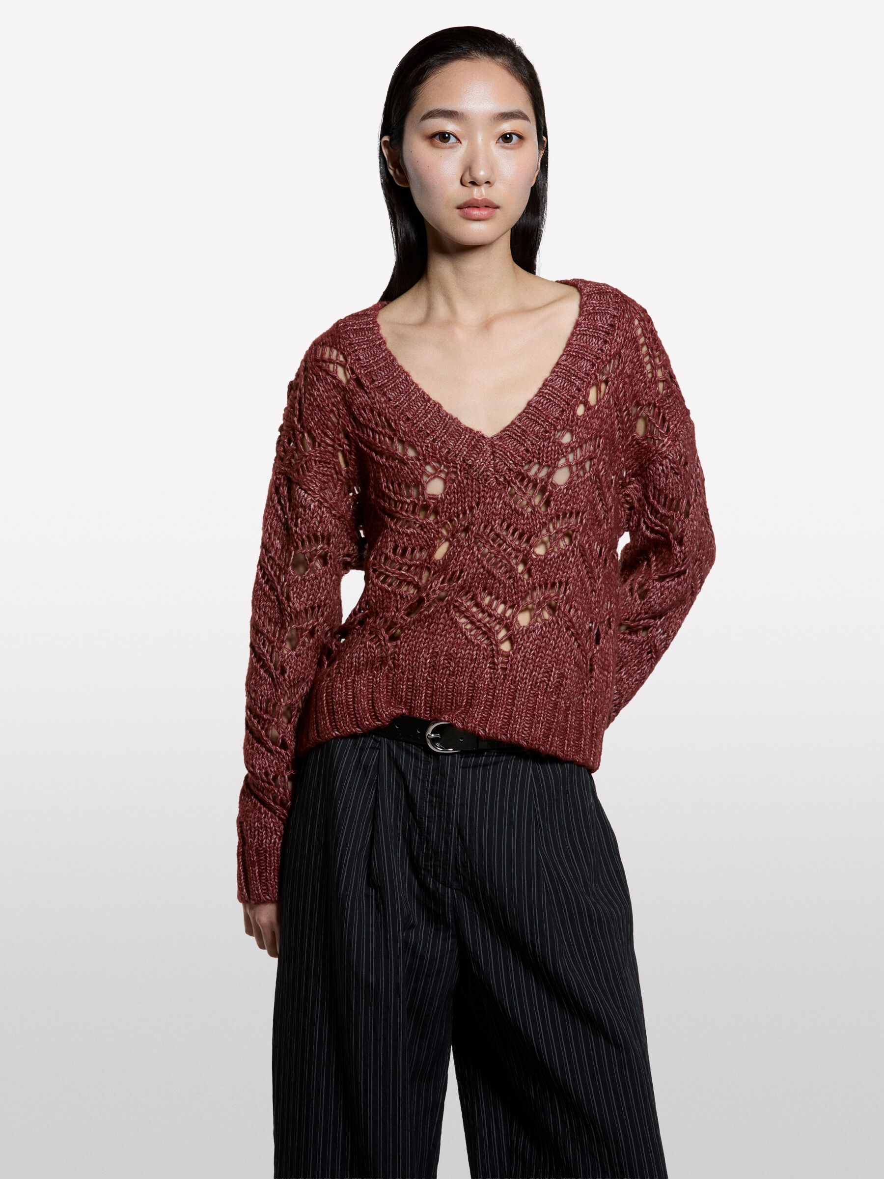 V NECK SWEATER L/S Women image number null