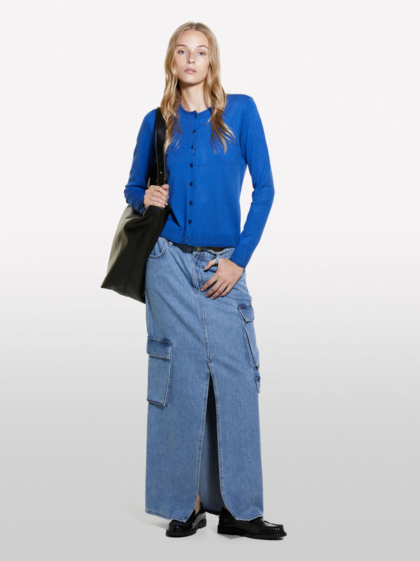Blue regular fit cardigan - women's cardigans | Sisley