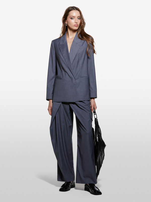 Gray blazer with buckle - women's blazers | Sisley