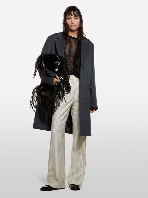 Black knit top - women's crew neck sweaters | Sisley