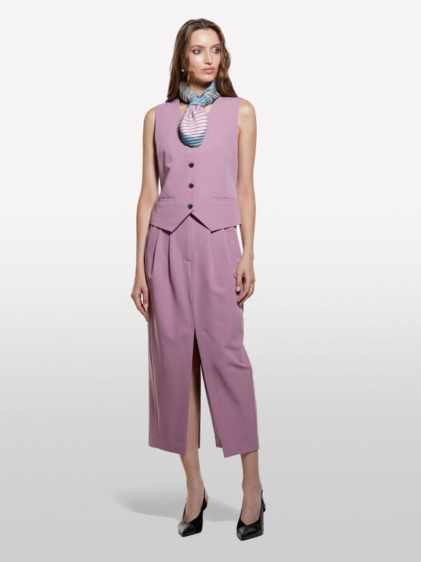 Mauve slim fit vest - women's vests and sleeveless jackets | Sisley