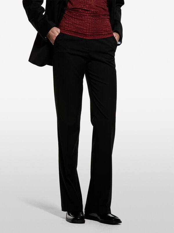 Slim flare fit trousers - women's flared trousers | Sisley