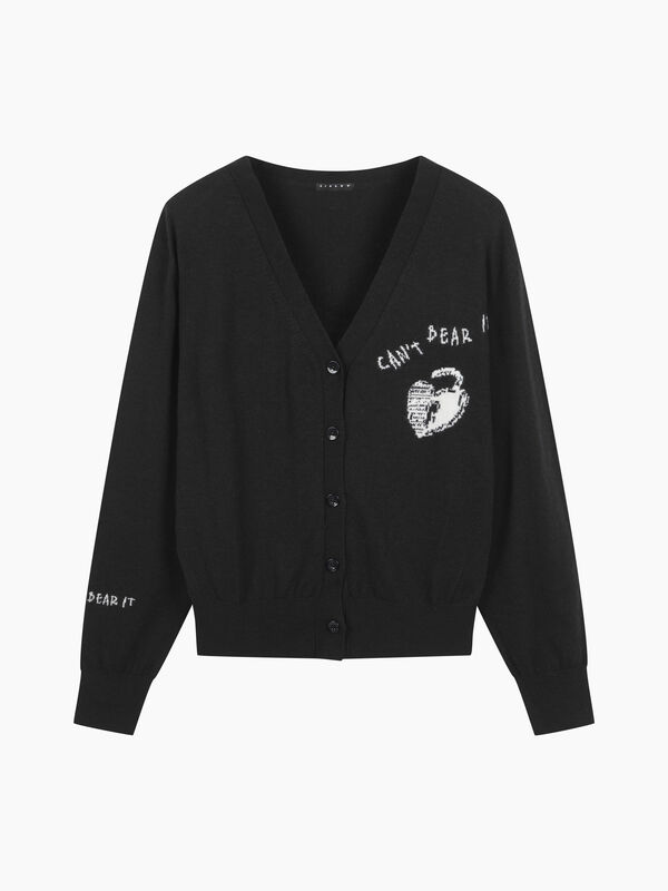 Cardigan with heart inlay - sisley k cardigan | Sisley K