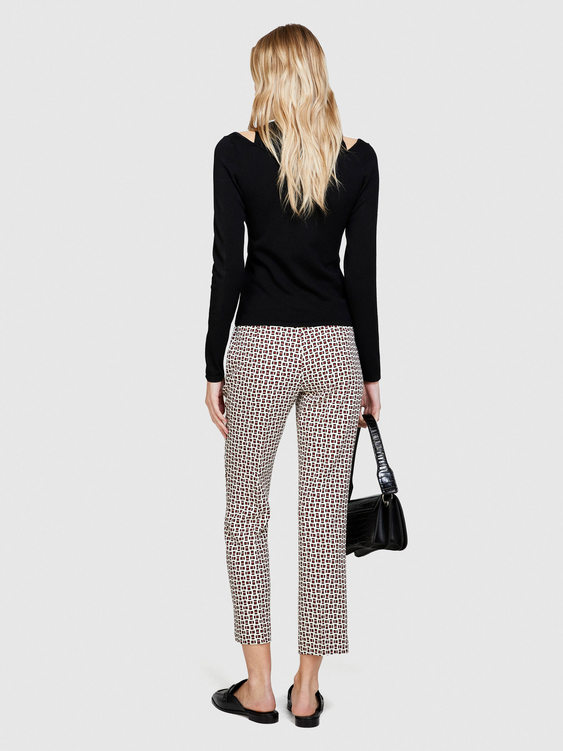 Womens patterned cigarette trousers clearance