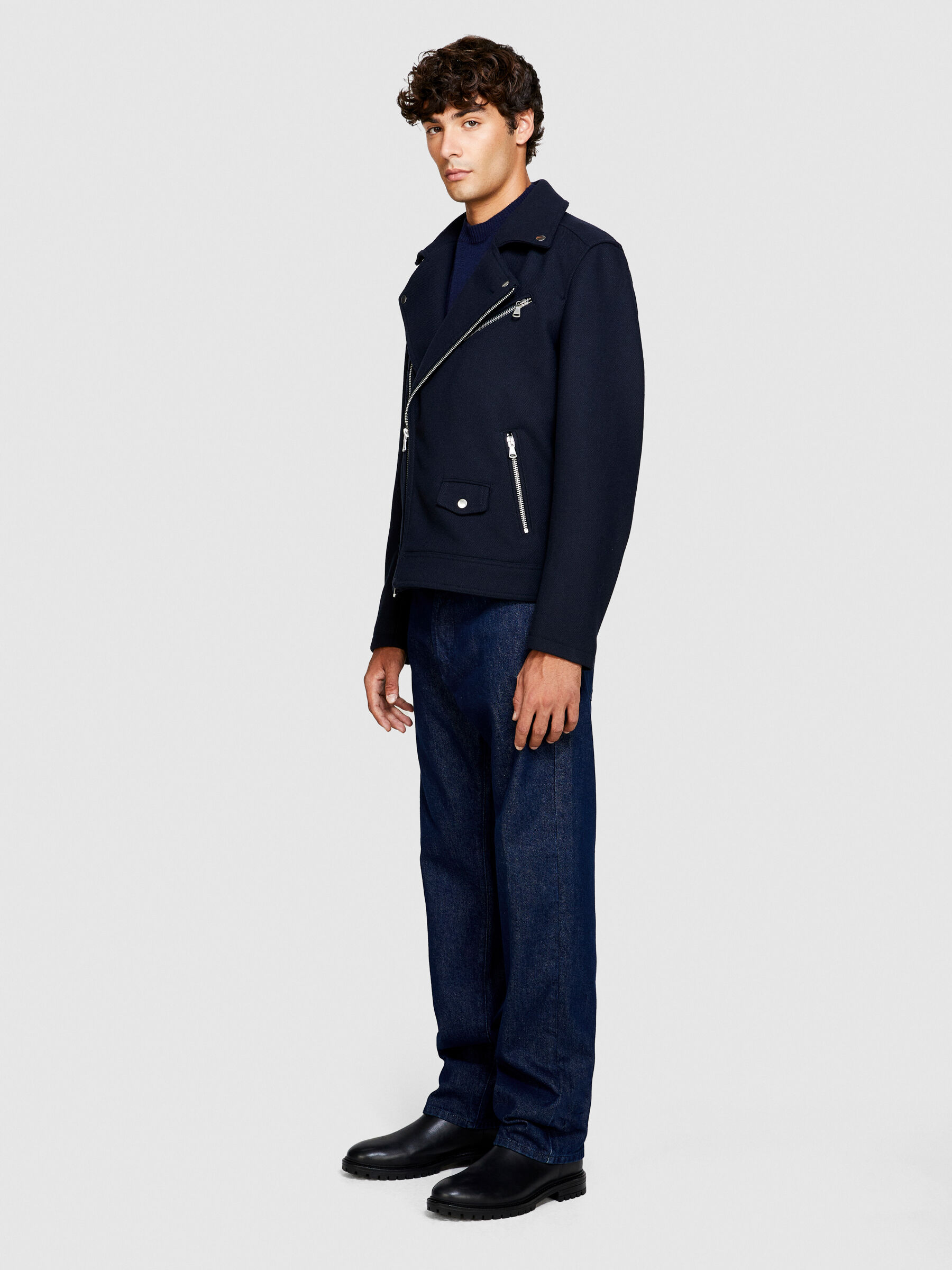 Wool blend biker jacket outlet