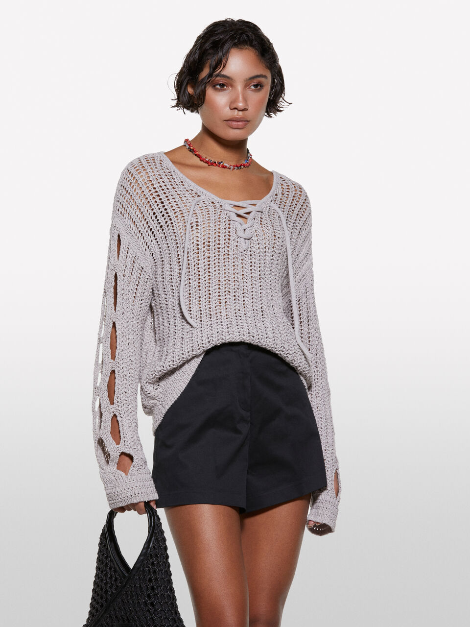 V NECK SWEATER L/S Women image number null