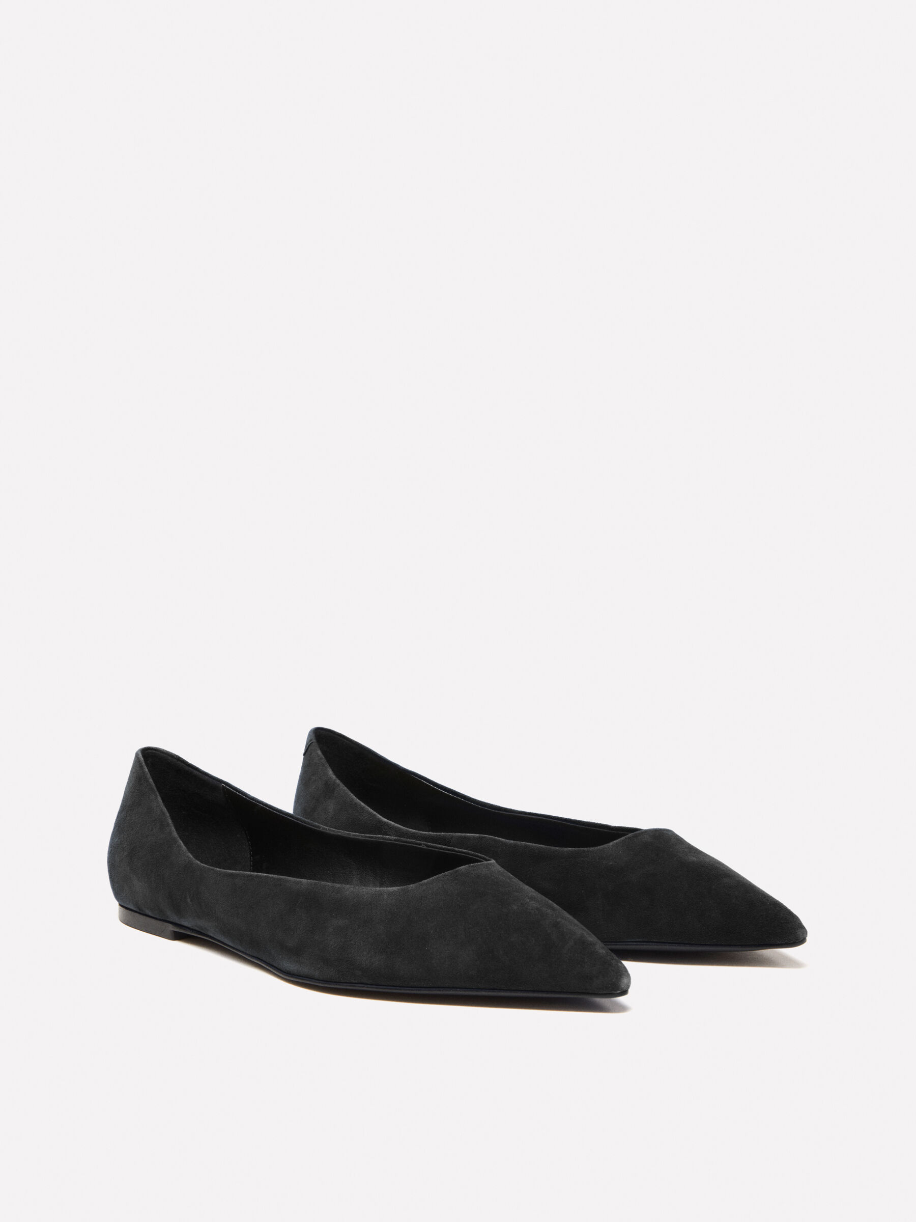 Womens black suede flats top
