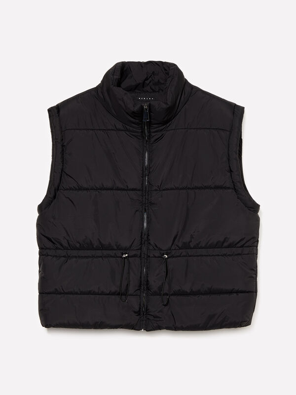 Black padded vest - women's vests and sleeveless jackets | Sisley