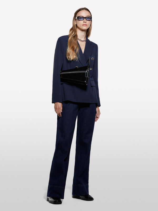 Dark blue blazer with gold buttons - women's blazers | Sisley