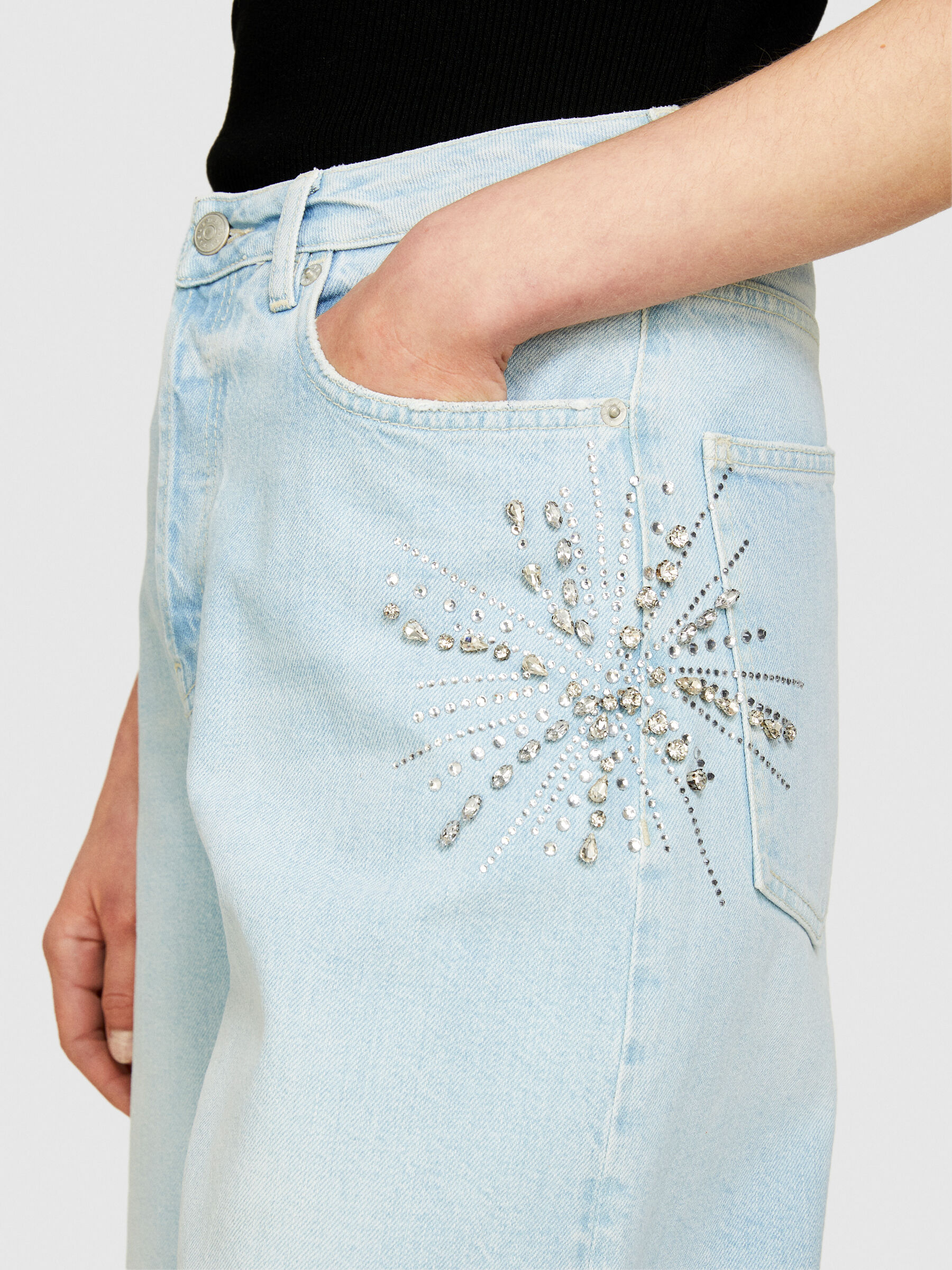 Womens jeans with embroidery sales