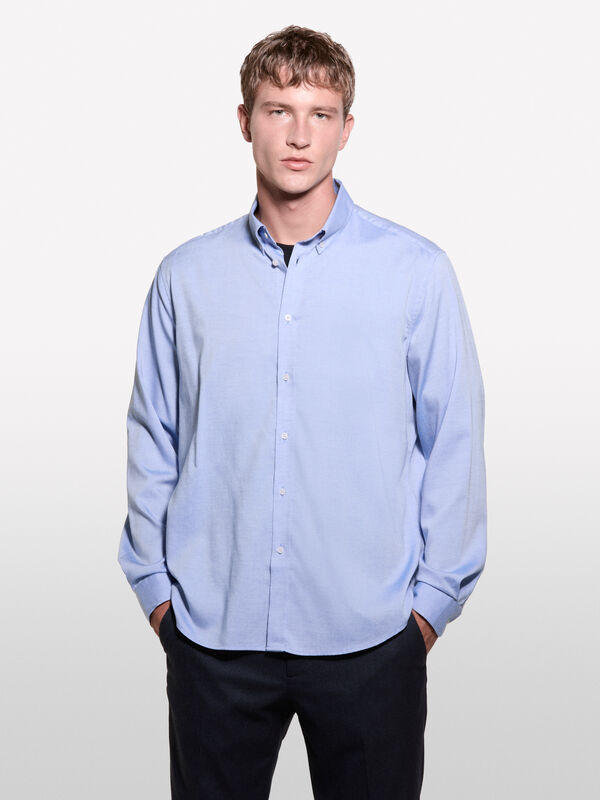Light blue regular fit shirt - men's regular fit shirts | Sisley