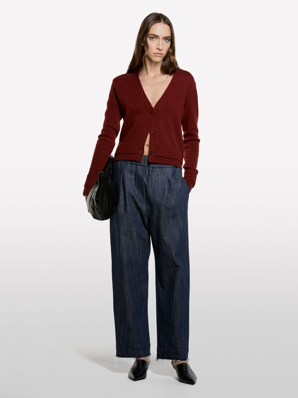 Double rib cardigan - null | Sisley