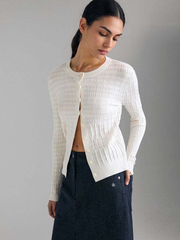 Textured cardigan - women's cardigans | Sisley