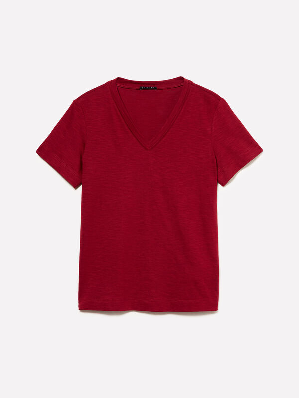 V-neck T-shirt - women's short sleeve t-shirts | Sisley