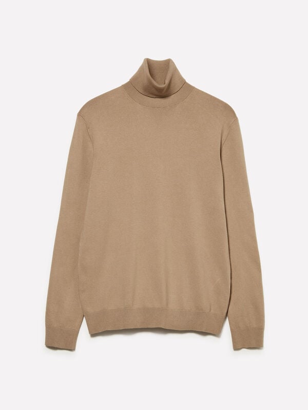Dove gray sweater with high neck - men's high neck sweaters | Sisley