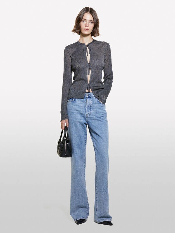 Blue wide leg high-waisted jeans - women's high-waisted jeans | Sisley