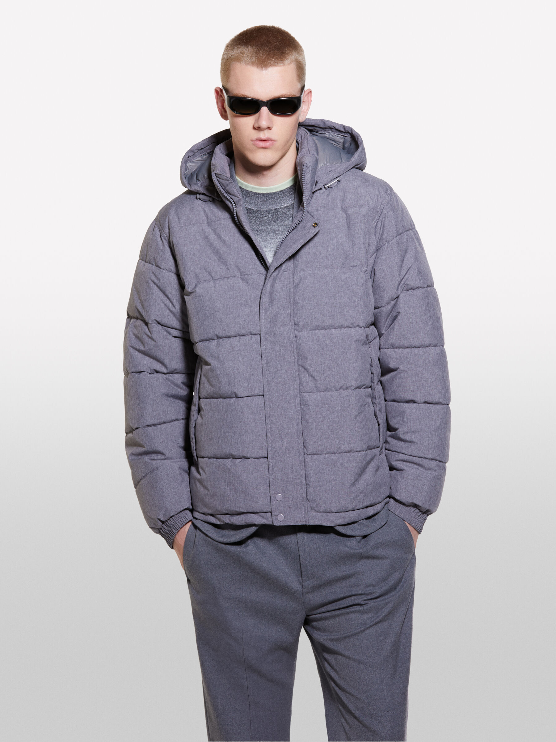 Light grey padded coat new arrivals