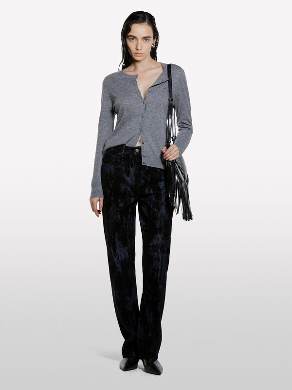 Dark marl gray regular fit cardigan - women's cardigans | Sisley