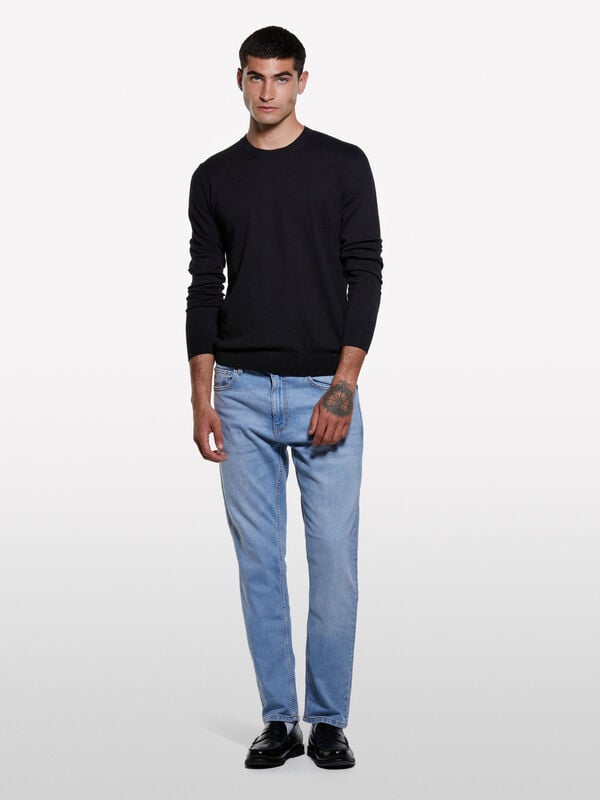 Black crew neck sweater Black crew neck sweater - men's crew neck sweaters | Sisley