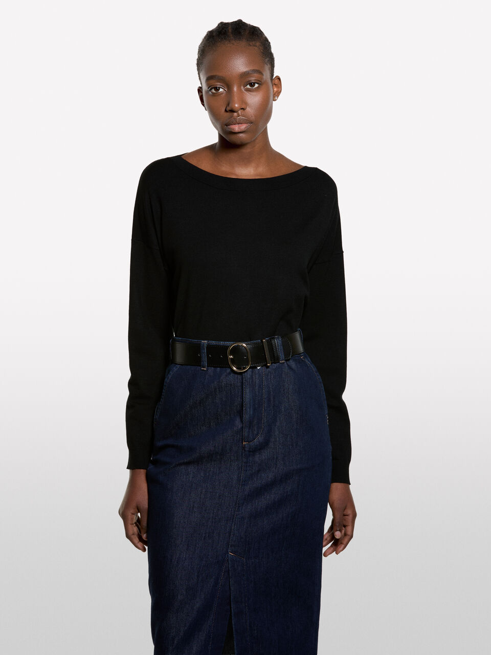 BOAT-NECK SWEAT.L/S Women image number null