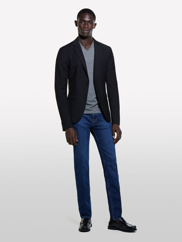 Dark blue skinny fit Zurich jeans - men's skinny fit jeans | Sisley