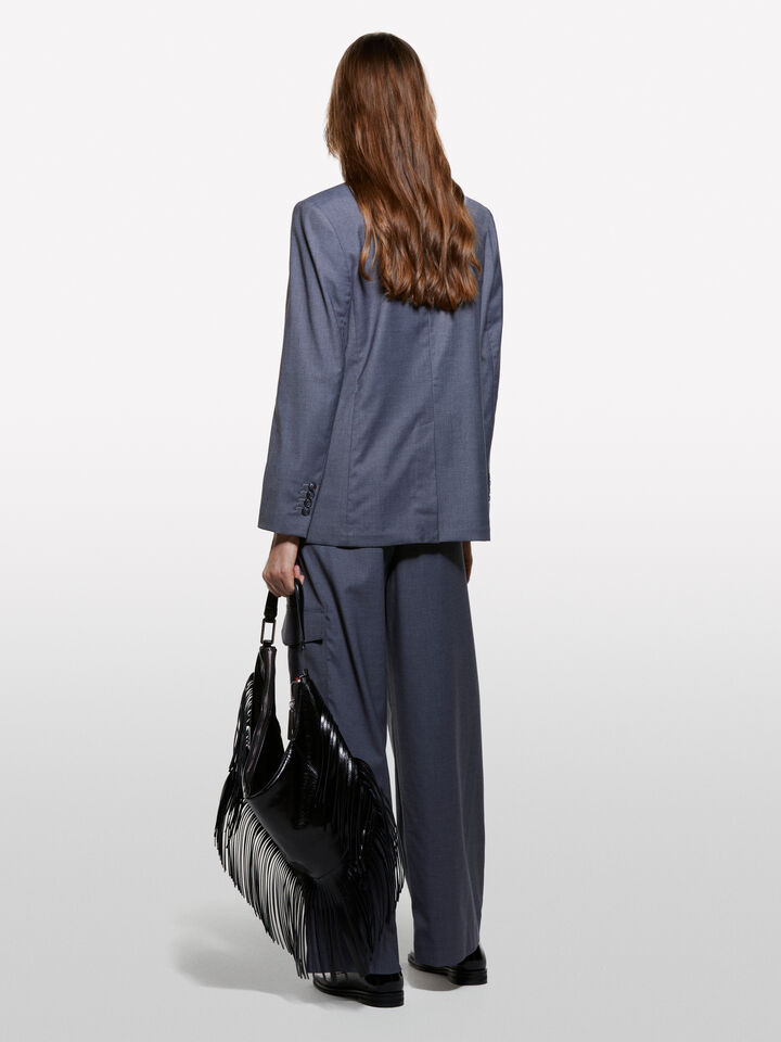 Gray blazer with buckle - women's blazers - Dark Gray | Sisley image number 2