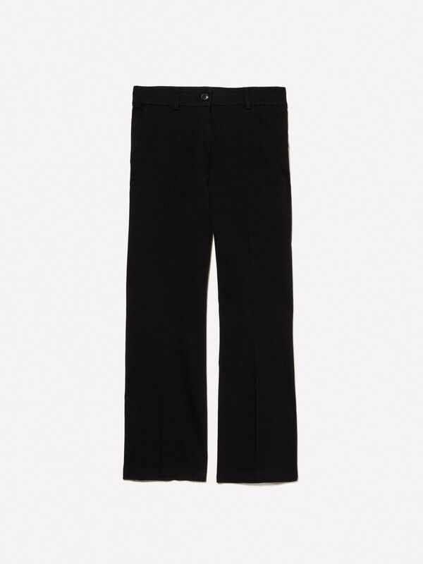 Black flared fit trousers - women's flared trousers | Sisley