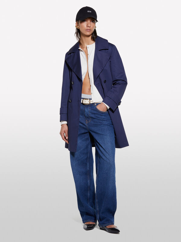 Dark blue trench coat - women's trench coats & rain coats | Sisley