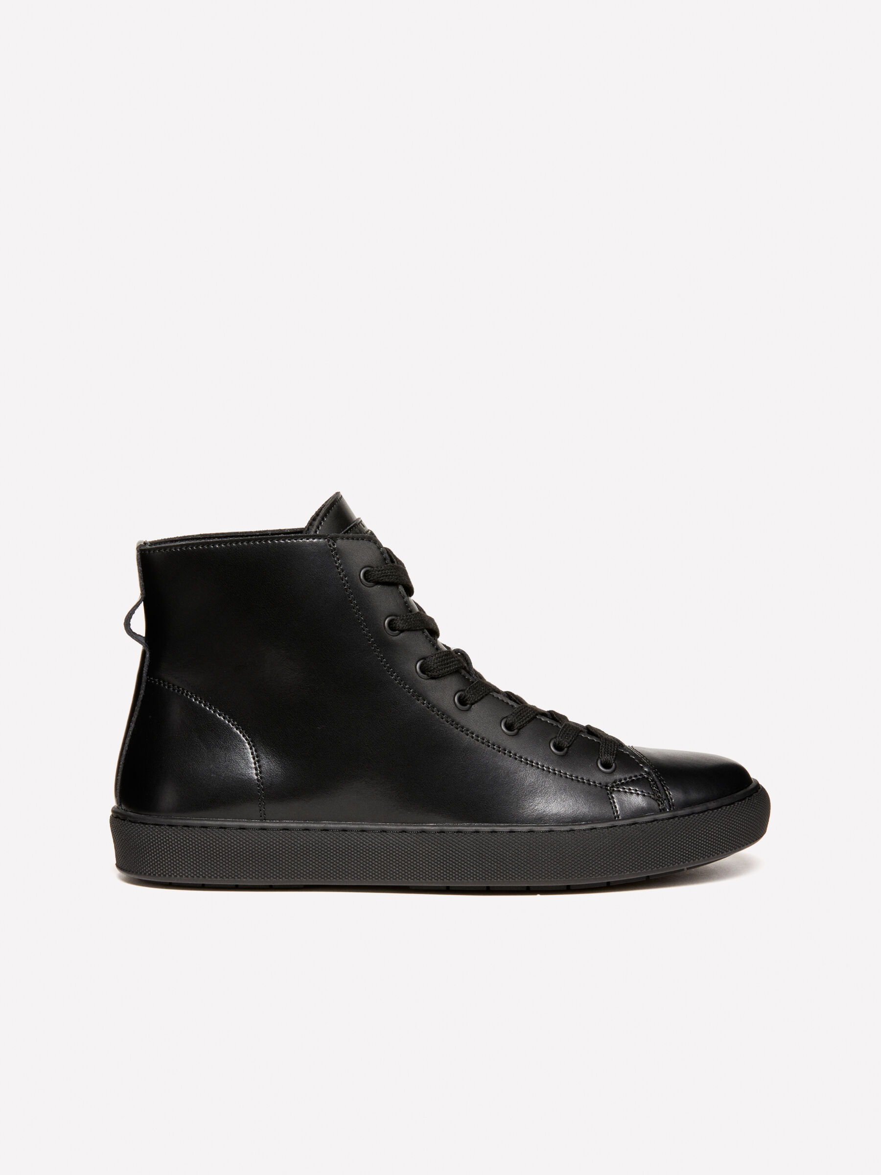 Black high top leather sneakers