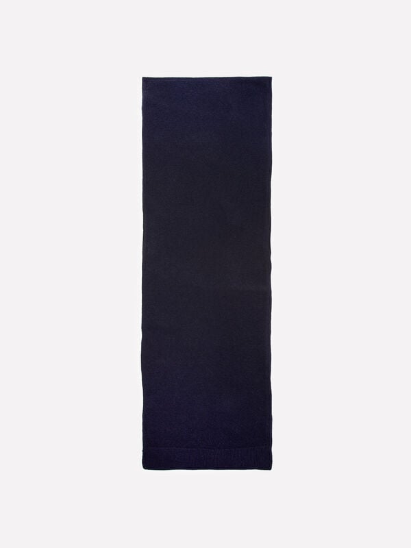 Dark blue knitted scarf - women's scarves and foulards | Sisley
