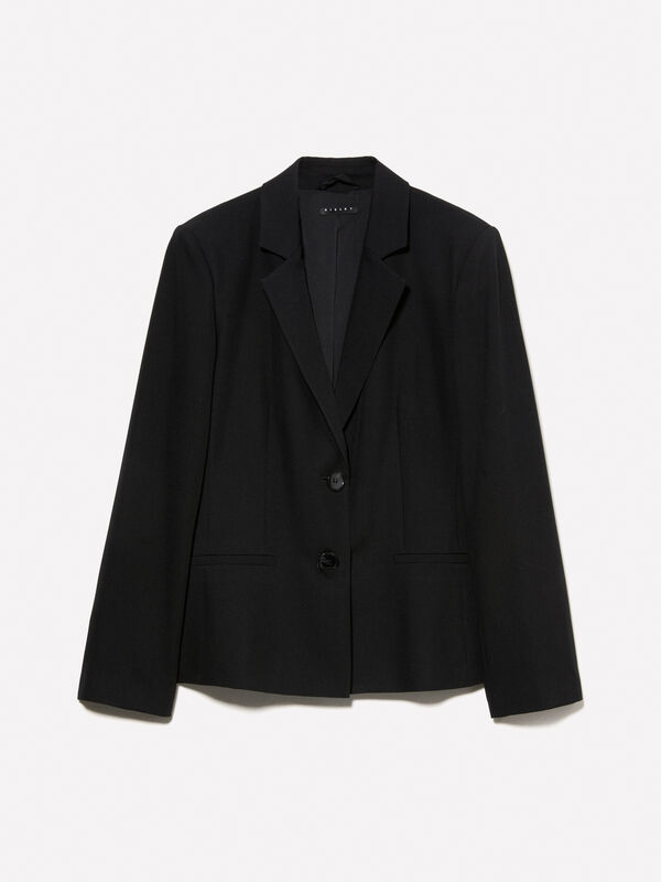 Black slim fit blazer - women's blazers | Sisley