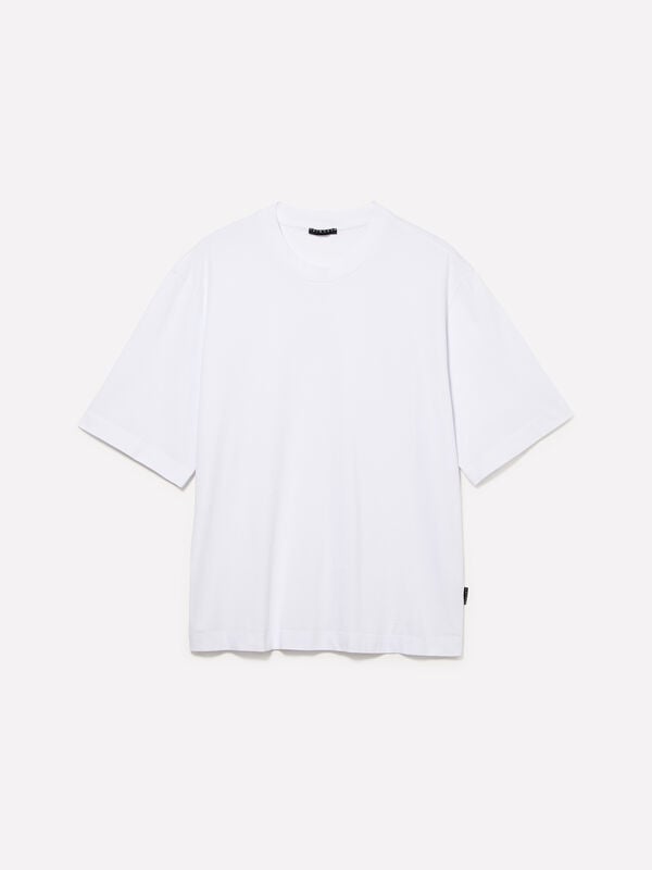 White relaxed fit t-shirt  - men's short sleeve t-shirts | Sisley
