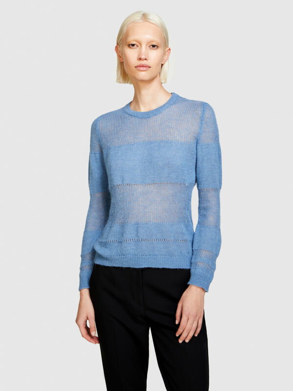 Alpaca blend sweater - women's crew neck sweaters | Sisley