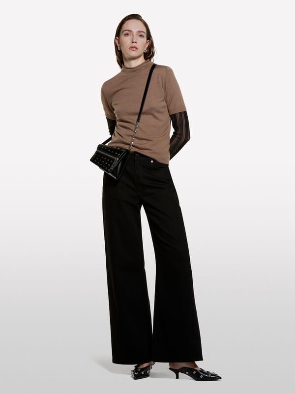 Black Style 72 wide fit jeans - women's palazzo jeans | Sisley