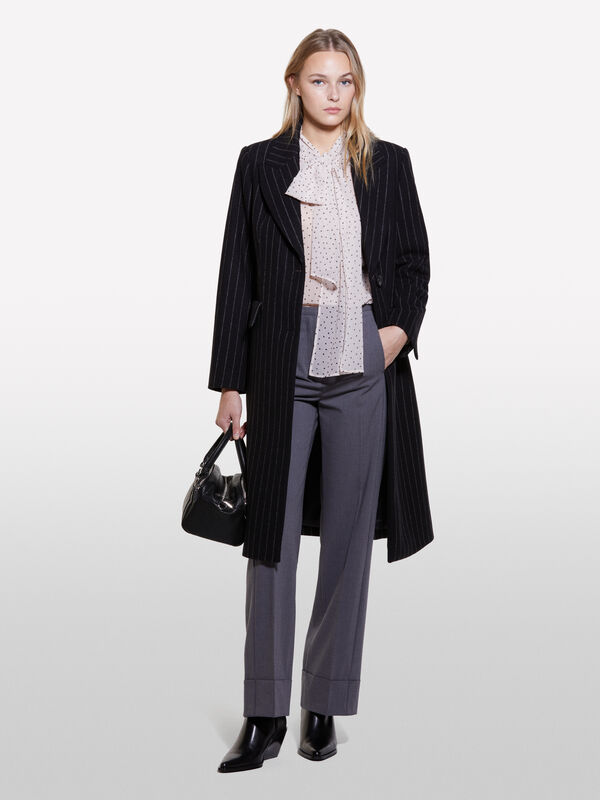 Dark gray pinstripe coat - women's coats | Sisley