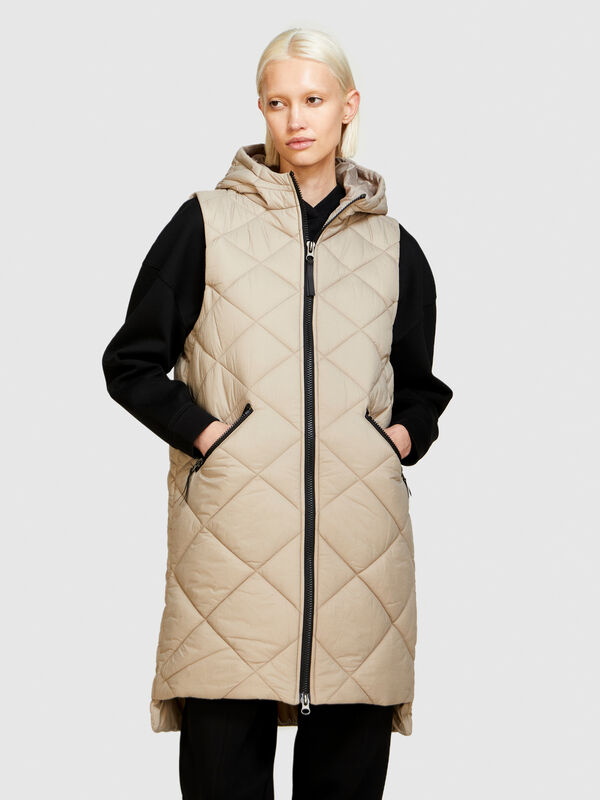 Long vest with hood Women