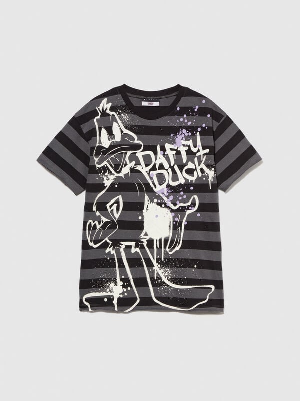 Striped t-shirt with ©Looney Tunes print - boys' short sleeve t-shirts | Sisley Young