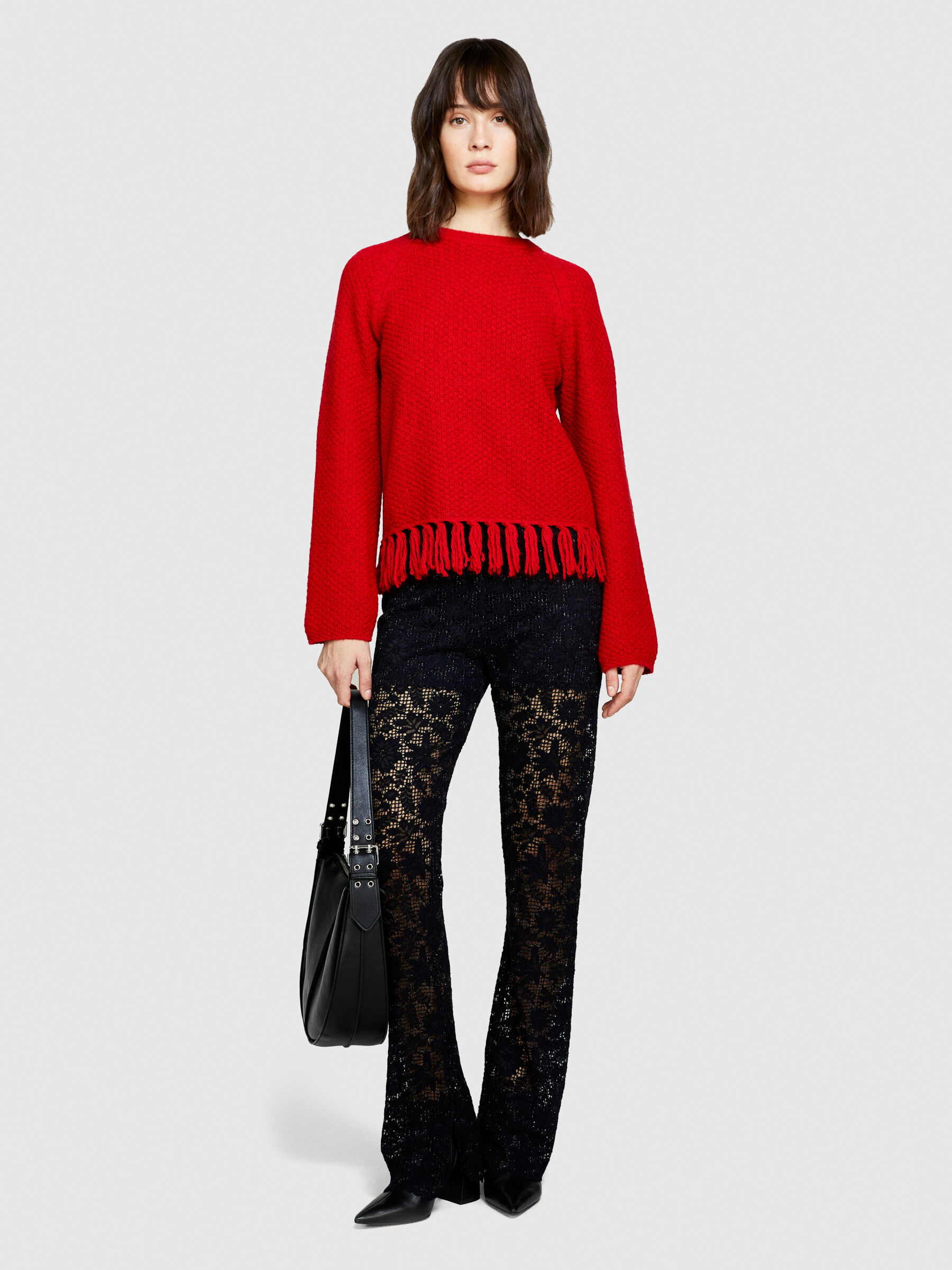 Sweater with fringe new arrivals on bottom