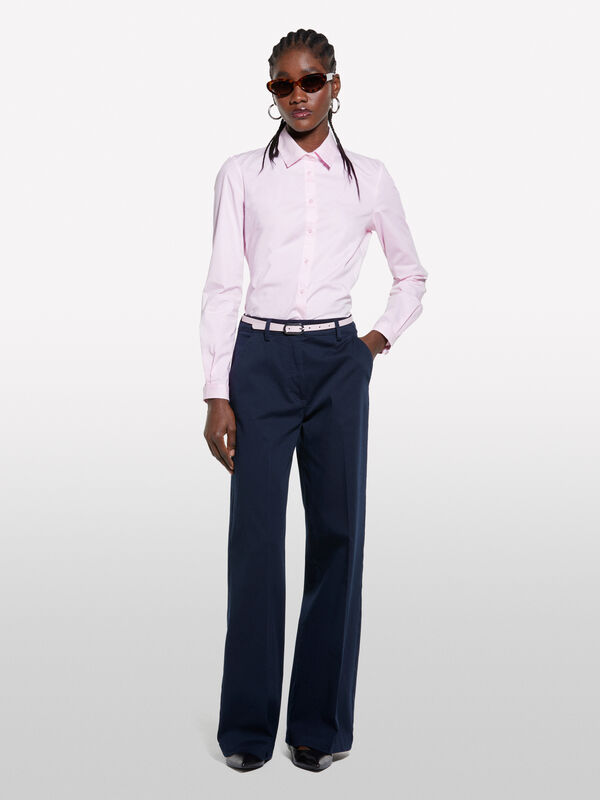 Dark blue wide leg trousers - women's palazzo trousers | Sisley